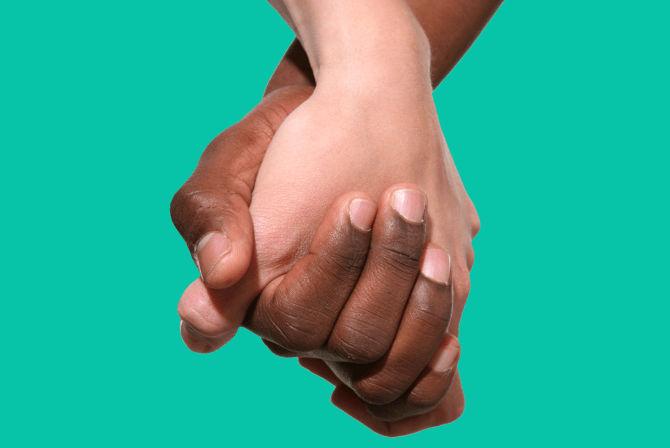 Couple holding hands confidently after using ED medication online