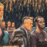 P Diddy sits in court with his legal team during the P Diddy sentencing hearing, as lawyers present arguments and the courtroom observes.