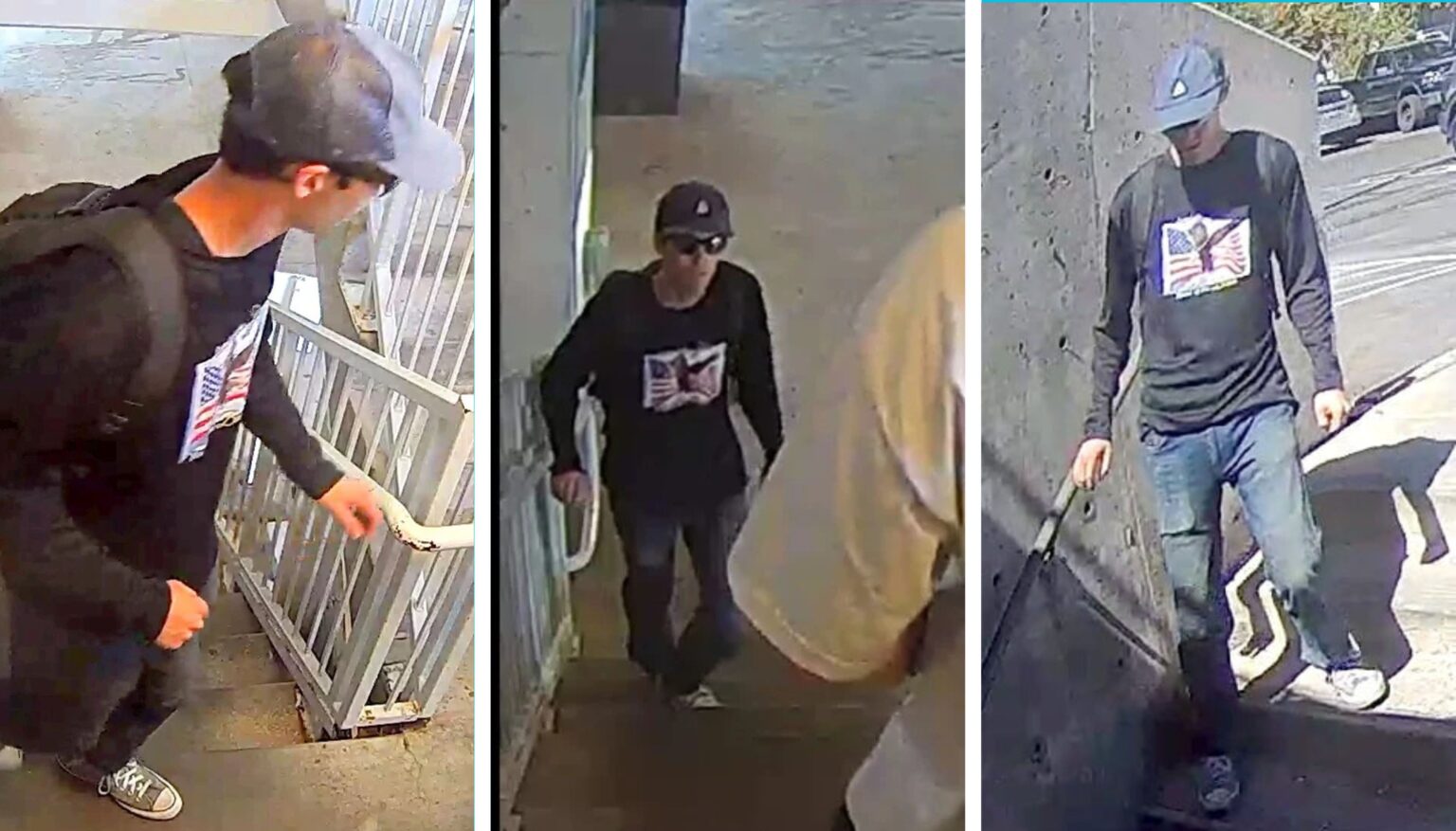 Tyler Robinson shooting footage from Utah Valley University security cameras showing suspect before attack