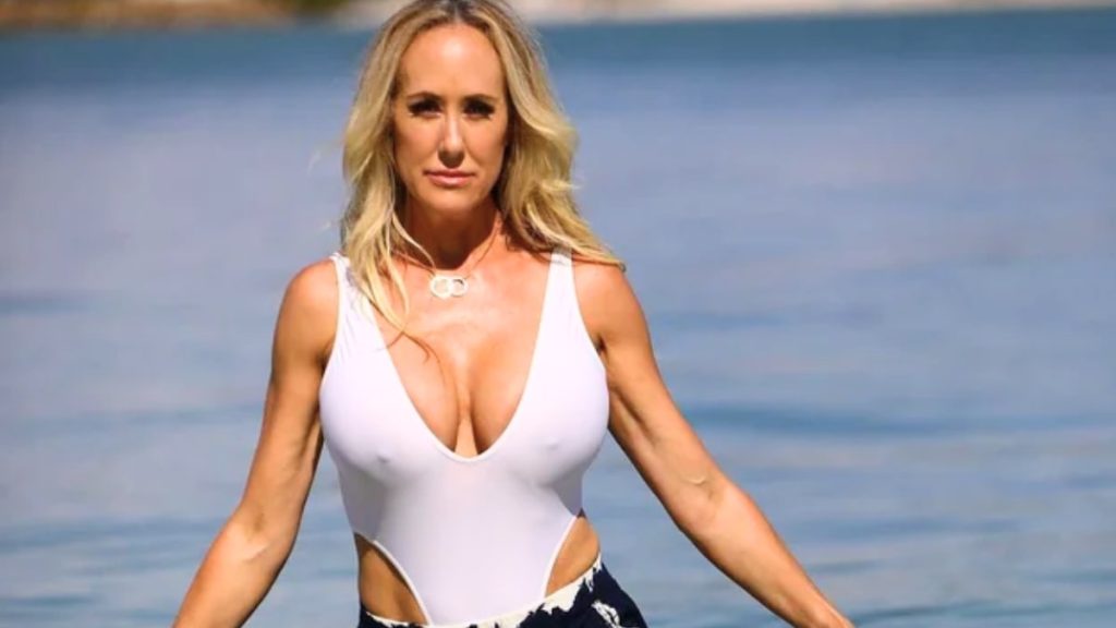 A professional portrait of Brandi Love, highlighting her transition from the adult film industry to a conservative political activist.