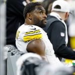 A graphic featuring DK Metcalf in a Steelers helmet with a serious expression, overlaid with news-style text regarding his potential disciplinary action following an in-game altercation with a fan during Week 16 of the 2025 season.