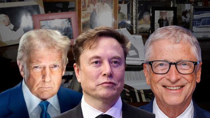 A digital graphic titled "Epstein Files Released," focusing on the transparency of the Epstein Documents and their mentions of prominent figures, including unverified claims regarding Bill Gates and email exchanges with Elon Musk.