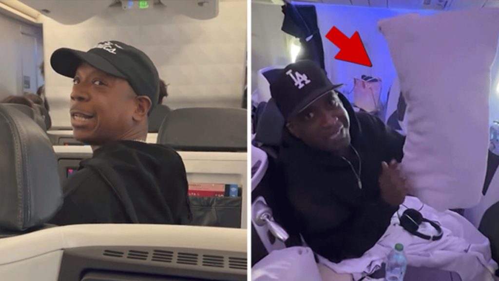 A headline image featuring a close-up of rapper Ja Rule, titled "Ja Rule Meltdown First-Class Pillow Causes Chaos," referencing a February 2026 incident where he reportedly threw a pillow at rival Tony Yayo during a Delta flight.