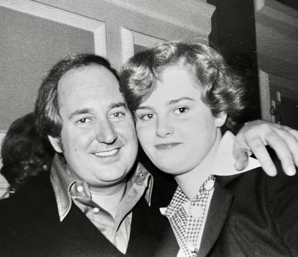 A candid behind-the-scenes photo of Neil Sedaka backstage during a tour in the 1990s.