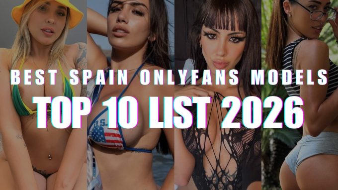 A grid style photo featuring Spain onlyfans modles with a text on it.