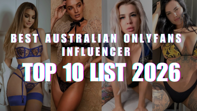 A collage featuring four Australian OnlyFans creators with an overlaid text caption.