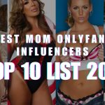 Collage of attractive women in bikinis and lingerie with text ‘Best Mom OnlyFans Influencers Top 10 List 2026’ promotional banner