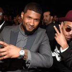 A side-by-side promotional shot of Chris Brown and Usher for their upcoming Raymond & Brown Tour.