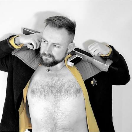Irish OnlyFans creator Prince Trek wearing a Star Trek themed jacket