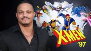 Beau DeMayo posed infront of X men 97 posters