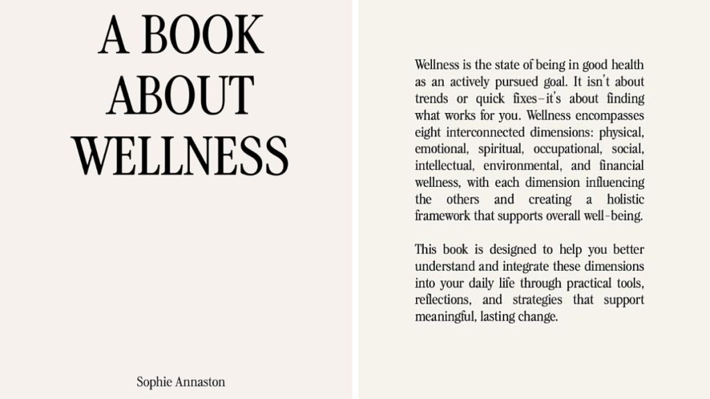 Sophie Annaston, a non nude onlyfans creator, discusses the eight dimensions of wellness in her book