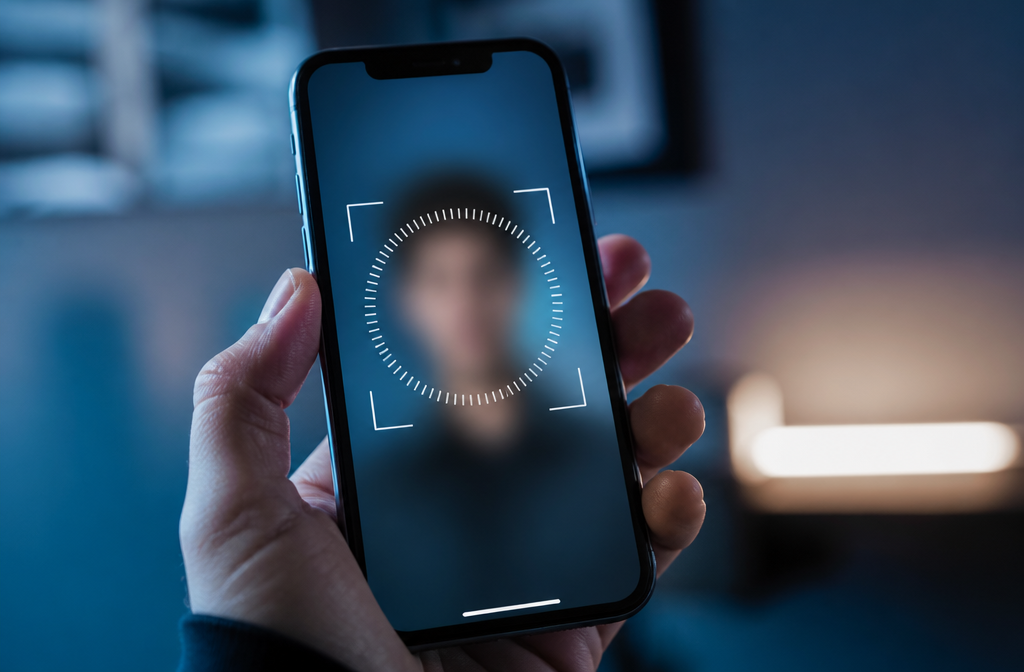 smartphone displaying a digital age verification identity scan for OnlyFans age verification bill