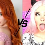 Featured banner graphic showing Amouranth vs Belle Delphine for a digital creator income analysis.