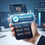 Visual graphic illustrating an OnlyFans Linktree setup alongside platform traffic charts and analytics monitors.