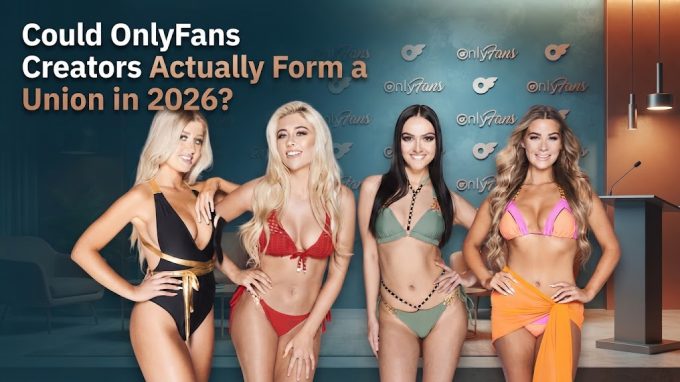 four onlyfans creators standing together for the featured image for onlyfans creators union