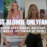 Banner with the text "BEST BLONDE ONLYFANS" displaying a collage of four blonde OnlyFans creators in various poses, including swimwear and chic outfits.