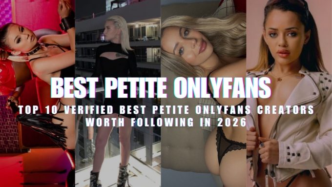 A composite image featuring four distinct panels, each showing a different woman in a stylish outfit or lingerie, overlaid with large white text that reads: 'BEST PETITE ONLYFANS' and smaller text below, 'TOP 10 VERIFIED BEST PETITE ONLYFANS CREATORS WORTH FOLLOWING IN 2026'. This thumbnail image is used for content promoting specific creators on the adult-content platform.