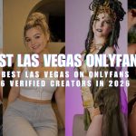 Collage featuring featured Las Vegas OnlyFans creators in costume, swimwear, and casual wear under overlay text reading "Best Las Vegas OnlyFans - 6 Verified Creators in 2026.